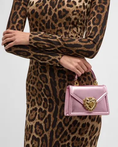 Dolce & Gabbana Devotion Mini Metallic Leather Top-Handle Bag | Thumbnail 10