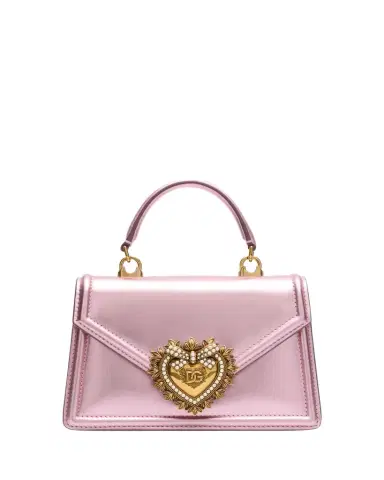 Dolce & Gabbana Devotion Mini Metallic Leather Top-Handle Bag | Thumbnail 1