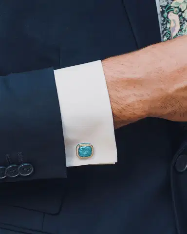Tateossian Men's Apatite Doppione Cushion Cufflinks | Thumbnail 2 Tateossian Men's Apatite Doppione Cushion Cufflinks | Thumbnail 2