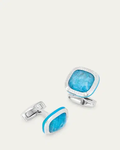 Tateossian Men's Apatite Doppione Cushion Cufflinks | Thumbnail 3 Tateossian Men's Apatite Doppione Cushion Cufflinks | Thumbnail 3