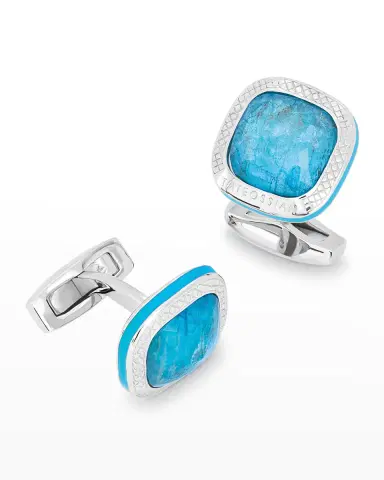 Tateossian Men's Apatite Doppione Cushion Cufflinks | Thumbnail 5 Tateossian Men's Apatite Doppione Cushion Cufflinks | Thumbnail 5