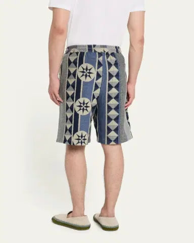 Loewe Men's Cotton Terry Compass Pull-On Shorts | Thumbnail 3 Loewe Men's Cotton Terry Compass Pull-On Shorts | Thumbnail 3