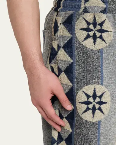 Loewe Men's Cotton Terry Compass Pull-On Shorts | Thumbnail 5 Loewe Men's Cotton Terry Compass Pull-On Shorts | Thumbnail 5