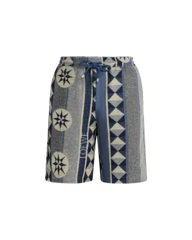 Loewe Men's Cotton Terry Compass Pull-On Shorts | Thumbnail 1 Loewe Men's Cotton Terry Compass Pull-On Shorts | Thumbnail 1