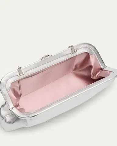Jimmy Choo Skylar Frame Metallic Leather Clutch Bag | Thumbnail 4 Jimmy Choo Skylar Frame Metallic Leather Clutch Bag | Thumbnail 4