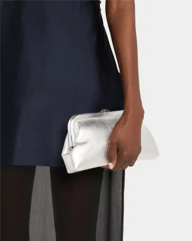 Jimmy Choo Skylar Frame Metallic Leather Clutch Bag | Thumbnail 6 Jimmy Choo Skylar Frame Metallic Leather Clutch Bag | Thumbnail 6