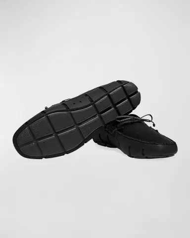 Swims Men's Braided-Lace Mesh/Rubber Driver Loafers | Thumbnail 4