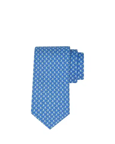 Ferragamo Men's Penguin on Sled Silk Tie | Thumbnail 1