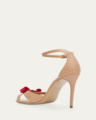 Ferragamo 95mm Roxy Leather Ankle-Strap Sandals | Thumbnail 4