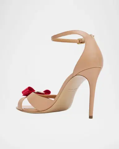Ferragamo 95mm Roxy Leather Ankle-Strap Sandals | Thumbnail 8