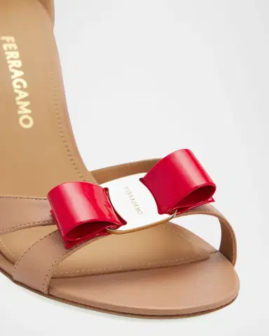 Ferragamo 95mm Roxy Leather Ankle-Strap Sandals | Thumbnail 9