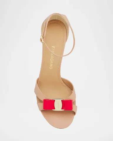 Ferragamo 95mm Roxy Leather Ankle-Strap Sandals | Thumbnail 10