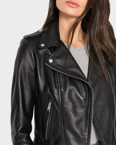 LAMARQUE Donna Hand-Waxed Leather Moto Jacket | Thumbnail 5 LAMARQUE Donna Hand-Waxed Leather Moto Jacket | Thumbnail 5