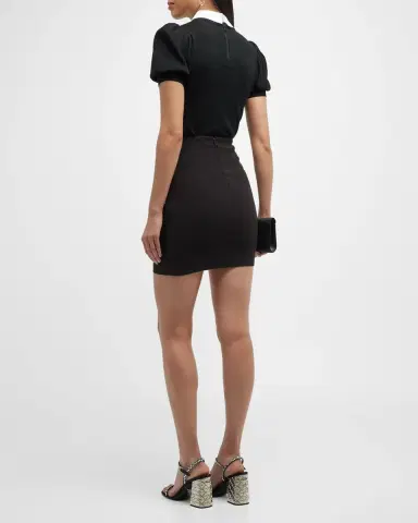 ALICE + OLIVIA Chase Puff-Sleeve Detachable Collar Sweater | Thumbnail 4
