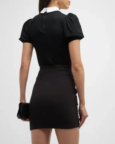 ALICE + OLIVIA Chase Puff-Sleeve Detachable Collar Sweater | Thumbnail 7