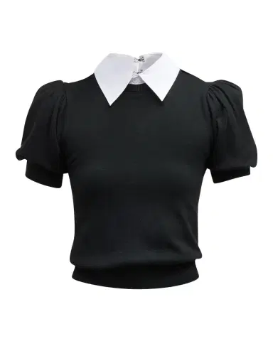 ALICE + OLIVIA Chase Puff-Sleeve Detachable Collar Sweater | Thumbnail 1