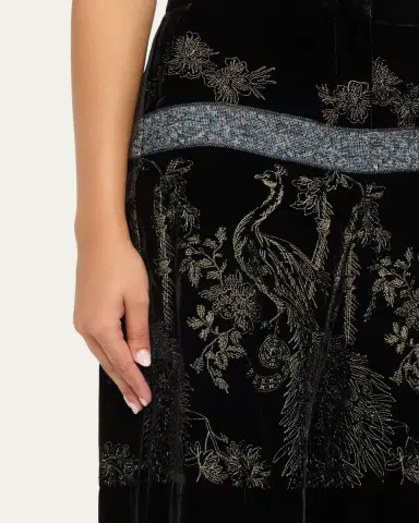Giorgio Armani Metallic Embroidered Velvet Wide-Leg Trousers | Thumbnail 5 Giorgio Armani Metallic Embroidered Velvet Wide-Leg Trousers | Thumbnail 5