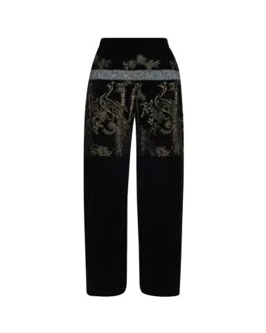 Giorgio Armani Metallic Embroidered Velvet Wide-Leg Trousers | Thumbnail 1 Giorgio Armani Metallic Embroidered Velvet Wide-Leg Trousers | Thumbnail 1