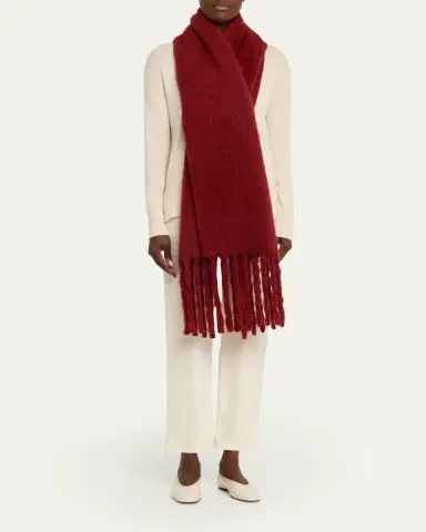 Max Mara Osso Fringed Alpaca Scarf | Thumbnail 3