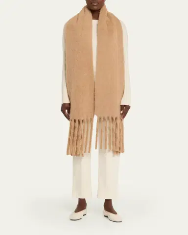 Max Mara Osso Fringed Alpaca Scarf | Thumbnail 6