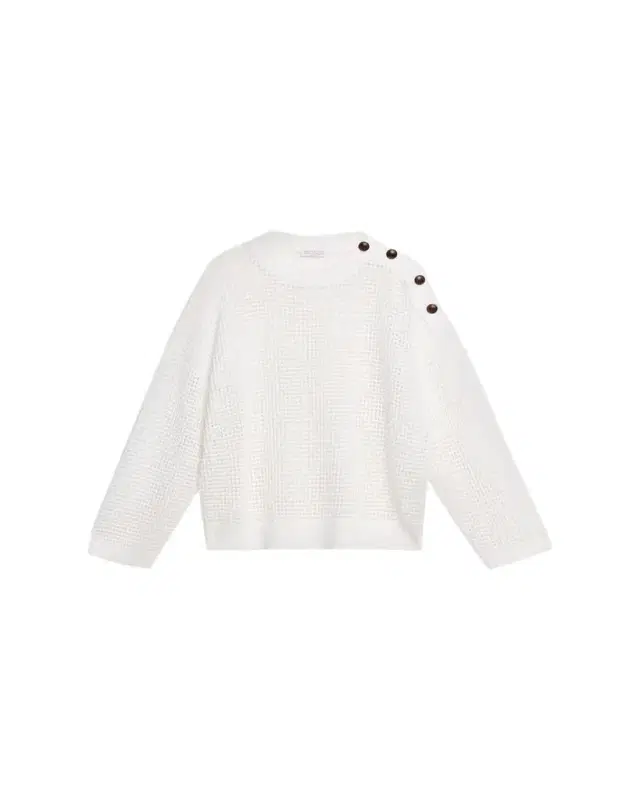 Brunello Cucinelli Pailette Summer Net Sweater With Button Detail