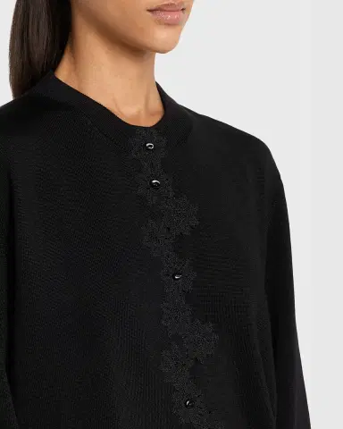 Jil Sander Floral Embroidered Cotton-Blend Crewneck Cardigan | Thumbnail 9 Jil Sander Floral Embroidered Cotton-Blend Crewneck Cardigan | Thumbnail 9