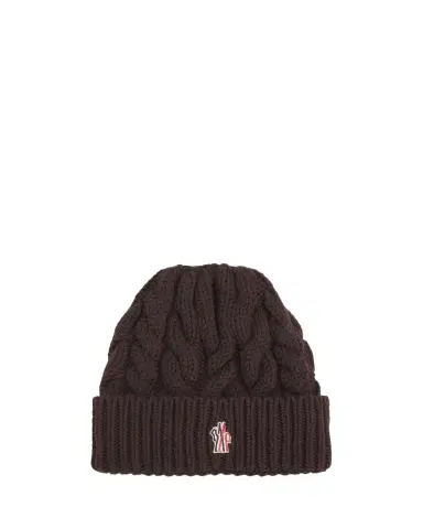 Moncler Grenoble Cable-Knit Wool Logo Beanie | Thumbnail 1 Moncler Grenoble Cable-Knit Wool Logo Beanie | Thumbnail 1