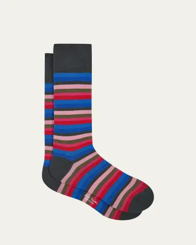 Paul Smith Men's Colorblock Stripe Crew Socks | Thumbnail 2 Paul Smith Men's Colorblock Stripe Crew Socks | Thumbnail 2