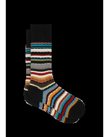 Paul Smith Men's Drop-Stitched Signature Stripe Crew Socks | Thumbnail 2 Paul Smith Men's Drop-Stitched Signature Stripe Crew Socks | Thumbnail 2