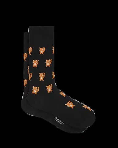 Paul Smith Men's Orange Cat Crew Socks | Thumbnail 2