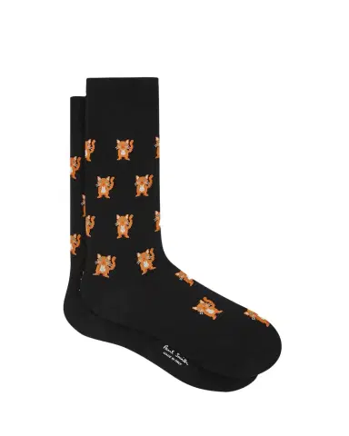 Paul Smith Men's Orange Cat Crew Socks | Thumbnail 1
