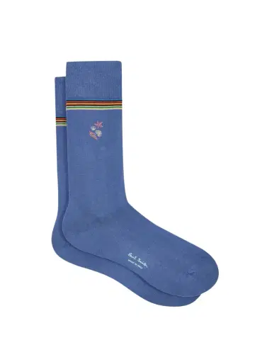 Paul Smith Men's Artist Stripe & Embroidered Shells Crew Socks | Thumbnail 1 Paul Smith Men's Artist Stripe & Embroidered Shells Crew Socks | Thumbnail 1