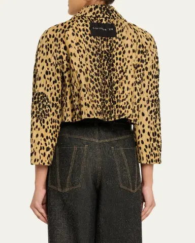 Nackiyé Pixie Cheetah-Print Velvet Crop Jacket | Thumbnail 3 Nackiyé Pixie Cheetah-Print Velvet Crop Jacket | Thumbnail 3