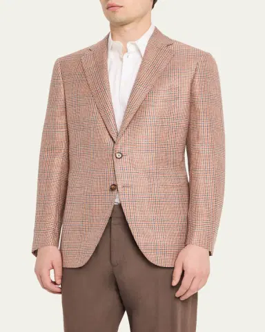 Cesare Attolini Men's Plaid Cashmere-Blend Sport Jacket | Thumbnail 4 Cesare Attolini Men's Plaid Cashmere-Blend Sport Jacket | Thumbnail 4