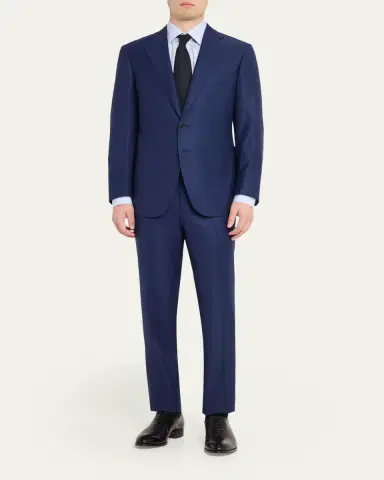 Cesare Attolini Men's Wool Mini-Check Two-Piece Suit | Thumbnail 2