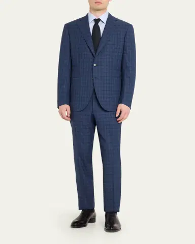 Cesare Attolini Men's Wool Windowpane Check Two-Piece Suit | Thumbnail 2 Cesare Attolini Men's Wool Windowpane Check Two-Piece Suit | Thumbnail 2