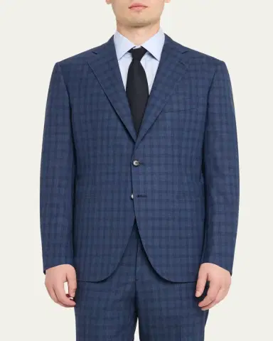 Cesare Attolini Men's Wool Windowpane Check Two-Piece Suit | Thumbnail 4 Cesare Attolini Men's Wool Windowpane Check Two-Piece Suit | Thumbnail 4