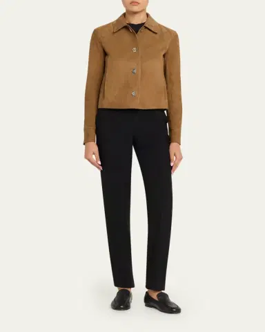 Ferragamo Nubuck Leather Boxy Jacket | Thumbnail 2 Ferragamo Nubuck Leather Boxy Jacket | Thumbnail 2
