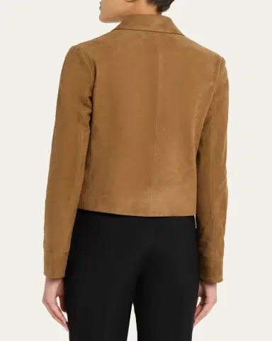 Ferragamo Nubuck Leather Boxy Jacket | Thumbnail 3 Ferragamo Nubuck Leather Boxy Jacket | Thumbnail 3