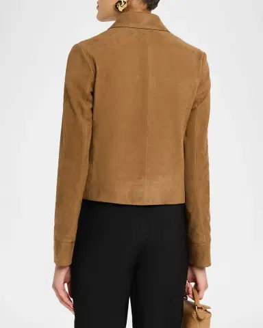 Ferragamo Nubuck Leather Boxy Jacket | Thumbnail 7 Ferragamo Nubuck Leather Boxy Jacket | Thumbnail 7