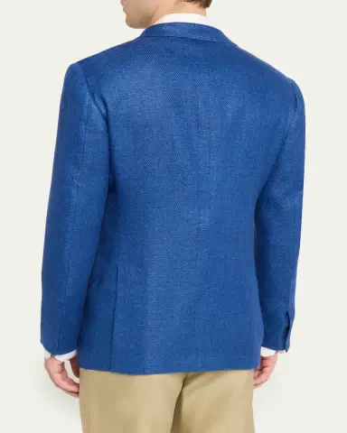 Cesare Attolini Men's Tonal Herringbone Two-Button Jacket | Thumbnail 3 Cesare Attolini Men's Tonal Herringbone Two-Button Jacket | Thumbnail 3