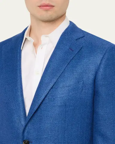 Cesare Attolini Men's Tonal Herringbone Two-Button Jacket | Thumbnail 5 Cesare Attolini Men's Tonal Herringbone Two-Button Jacket | Thumbnail 5