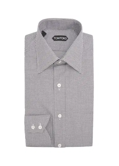 Tom Ford Men's Cotton Micro-Houndstooth Dress Shirt | Thumbnail 1