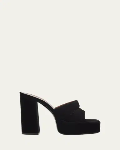 Giuseppe Zanotti 115mm Suede Platform Slide Sandals | Thumbnail 4