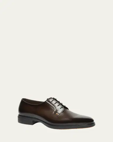 Santoni Men's Easy Collection Leather Rubber-Sole Derby Shoes | Thumbnail 2 Santoni Men's Easy Collection Leather Rubber-Sole Derby Shoes | Thumbnail 2