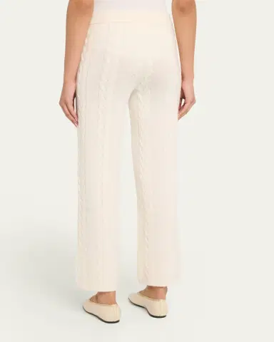Lisa Yang Dagny Cashmere Cable-Knit Straight-Leg Ankle Trousers | Thumbnail 3 Lisa Yang Dagny Cashmere Cable-Knit Straight-Leg Ankle Trousers | Thumbnail 3