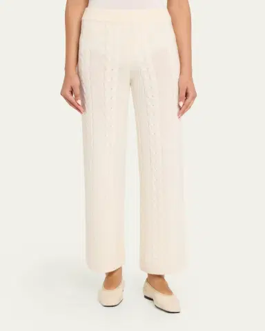 Lisa Yang Dagny Cashmere Cable-Knit Straight-Leg Ankle Trousers | Thumbnail 4 Lisa Yang Dagny Cashmere Cable-Knit Straight-Leg Ankle Trousers | Thumbnail 4
