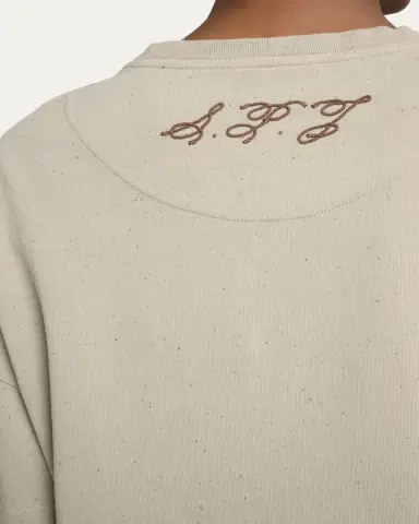 Jacquemus Men's Speckled Cotton-Blend Embroidered Logo T-Shirt | Thumbnail 5