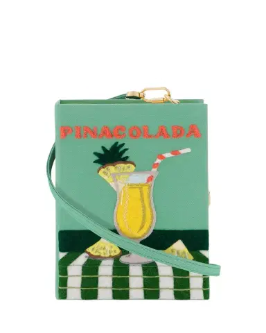 Olympia Le-Tan Pina Colada Book Clutch Bag with Strap | Thumbnail 1