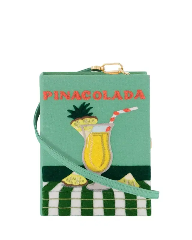 Olympia Le-Tan Pina Colada Book Clutch Bag with Strap